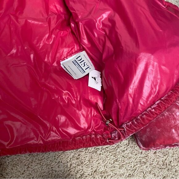 Moncler Caille Giubbotto Goose Down Jacket Pink Quilted Velvet Size 0 EUC - Picture 7 of 12